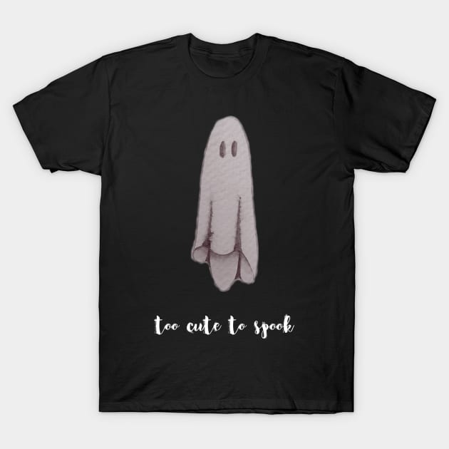 Too cute to spook watercolor ghost T-Shirt by JewelsNova